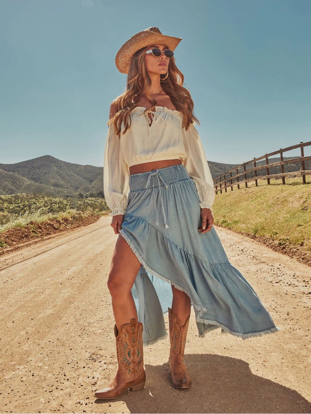 Vici Prairie Rebel High Low Maxi Skirt - Picture 2 of 4